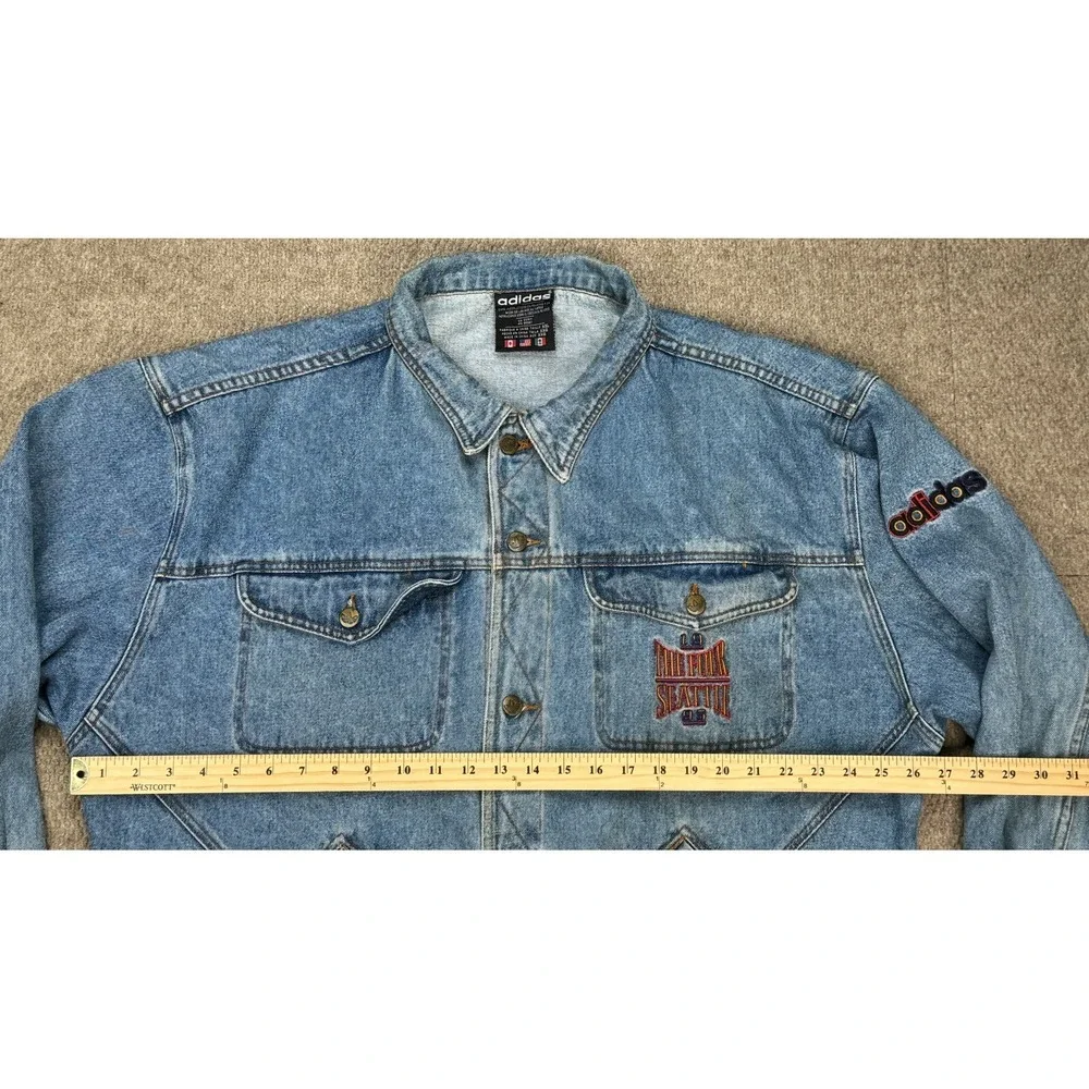 Adidas‎ 1995 Seattle NCAA Final Four Embroidered Rare Vtg Denim Jacket Size XXL